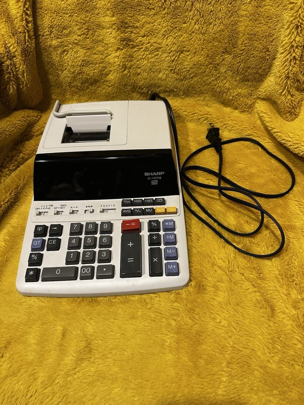 Sharp EL-1197PIII 12-Digit Printing Desktop Calculator LCD Display Large Keys